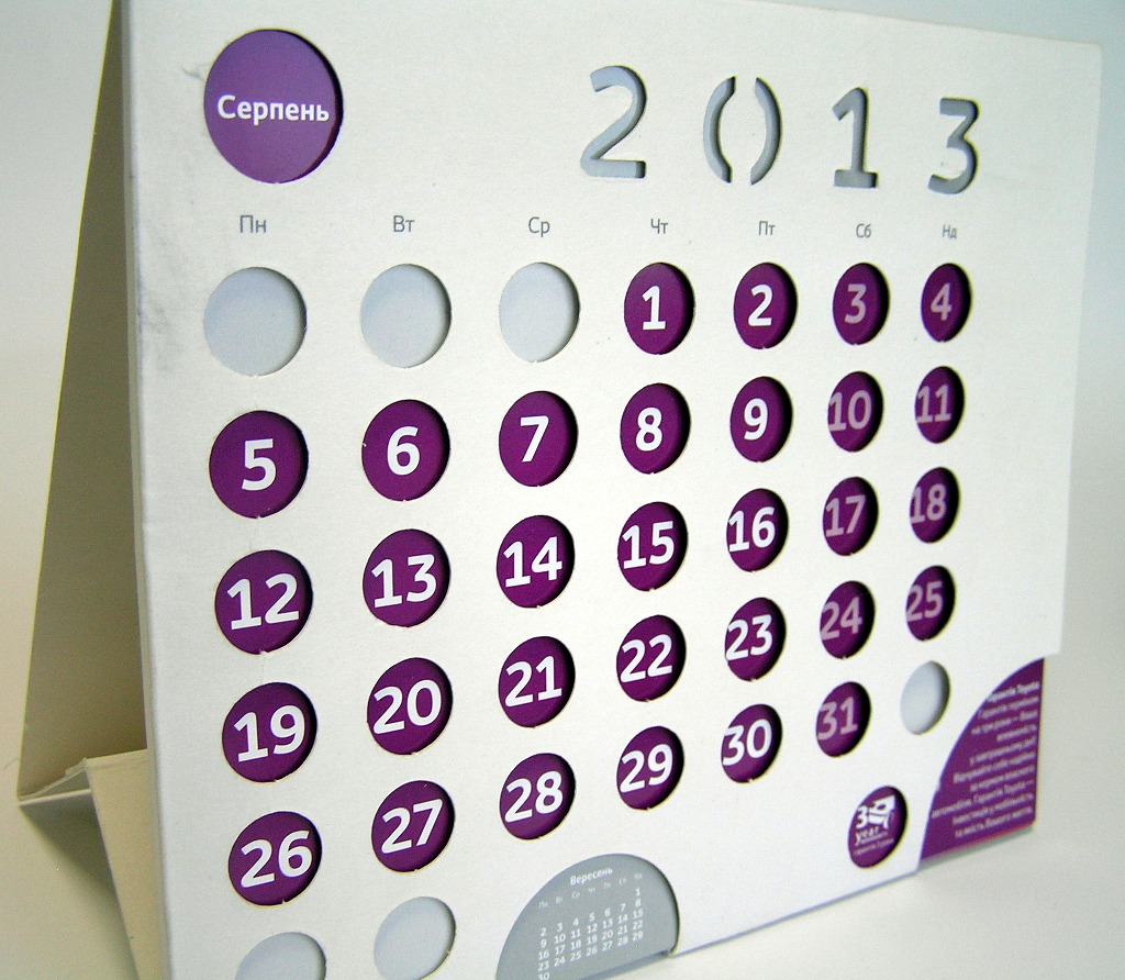 Изготовление настольных календарей.  Полиграфия типографии Макрос, печать настольных календарей, спецификация 967994-2